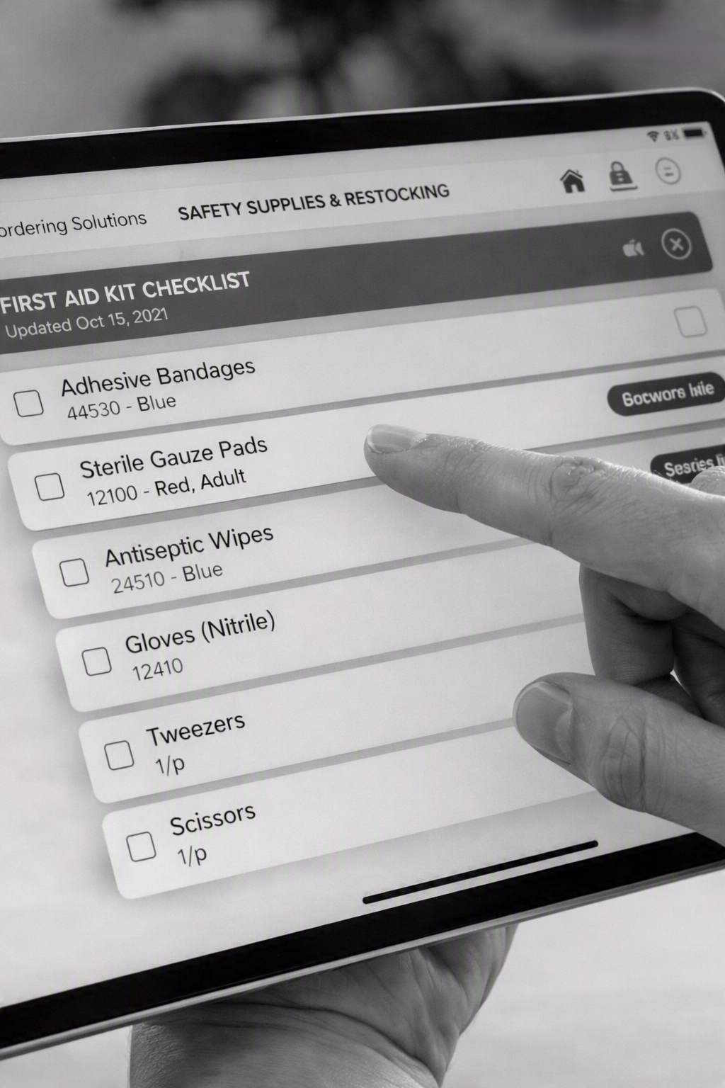 First aid inventory checklist review