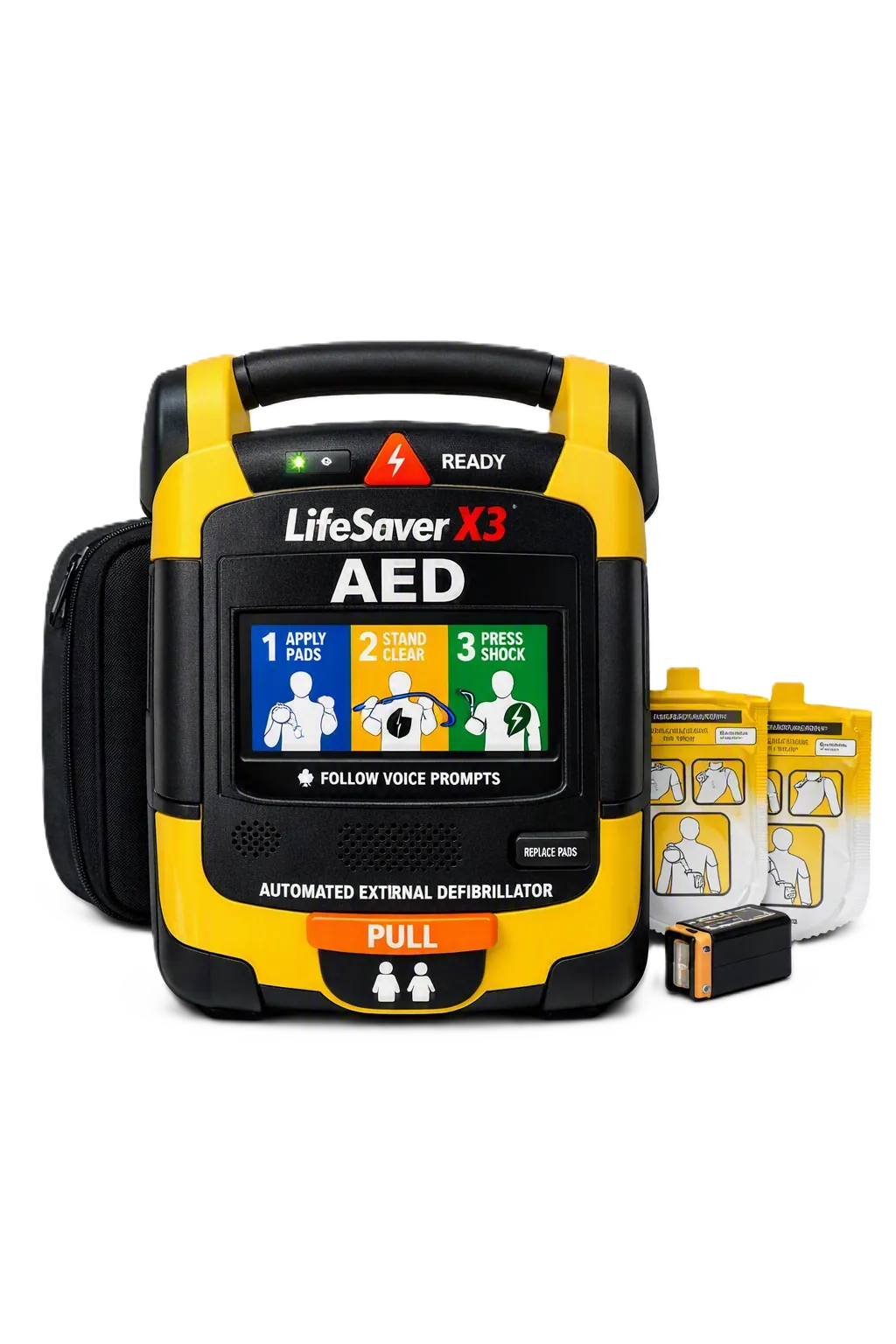 LifeSaver X3 automated external defibrillator (AED) device